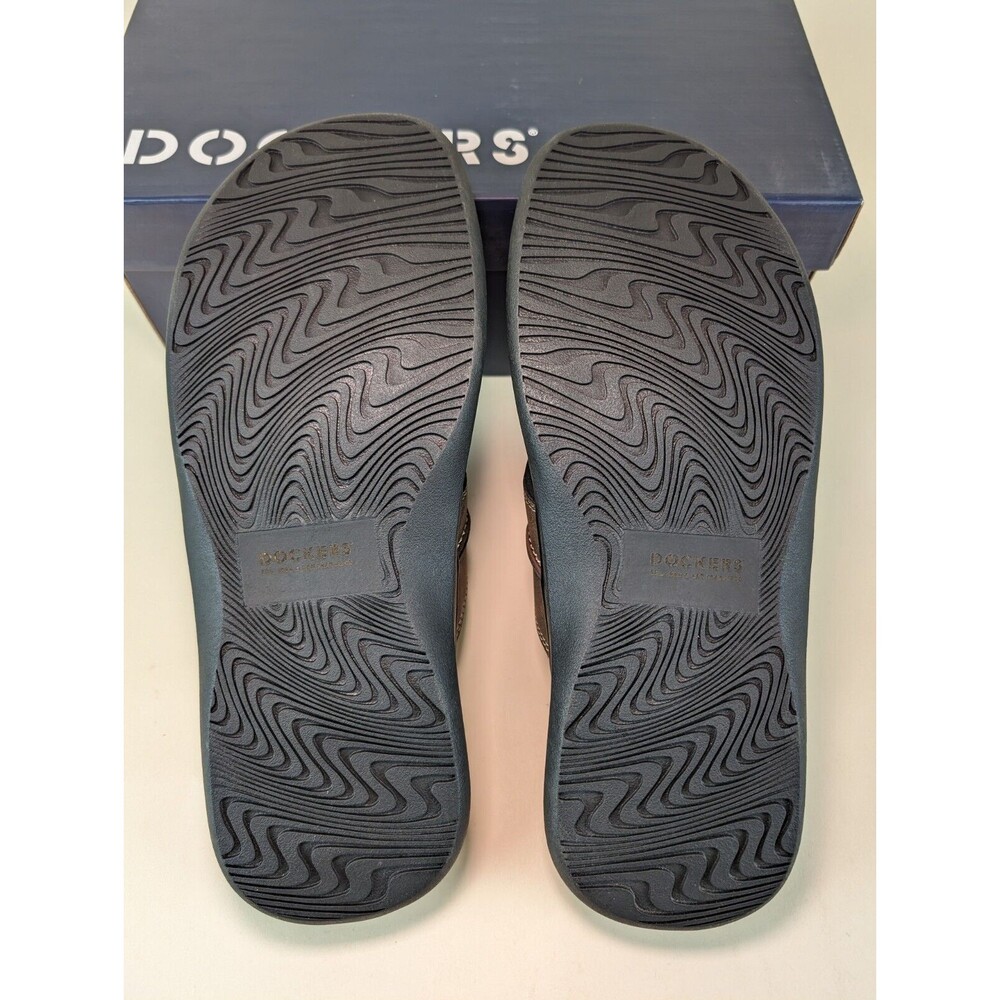 Dockers Sandals Mens 12 M Sunland Slides Brown Memory Foam Open Toe Shoes NEW - Picture 8 of 11